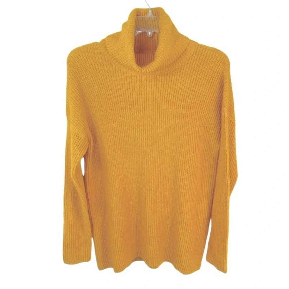 Halogen Mustard Yellow Chunky Turtleneck Sweater Women's Medium